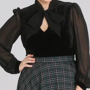 HELL BUNNY GABRIELLA TOP BLACK Size M